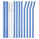 Axyaa High Borosilicate Glass Straw Set for Bubble Tea Smoothies Cocktails