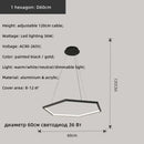 Axyaa Hexagon LED Pendant Light: Modern Minimalist Aluminium Chandelier for Living Room, Bedroom, Foyer