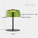 Axyaa Glass Amber Green LED Table Lamp for Luxurious Living Spaces