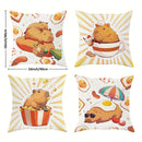 Axyaa Capybara Design Velvet Throw Pillow Covers - Set of 4