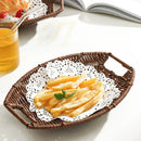 Axyaa Rattan Snacks Tray for Home Kitchen Storage and Serving