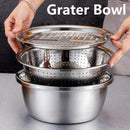 Axyaa Stainless Steel Strainer Set & Mixing Bowl for Slicing Fruits & Vegetables
