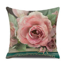 Axyaa Pastoral Floral Cushion Cover: Elegant Linen Home Decor for Sofa, Square Flower Pillow