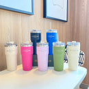 Axyaa Stainless Steel Thermos Bottle with Straw, 700ML Insulation Water Cup
