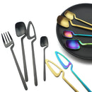 Axyaa Black Matte Stainless Steel Dinnerware Set for Elegant Dining