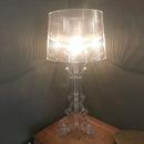 Axyaa Clear Acrylic Baroque Accent Table Lamp for Living Room or Bedroom