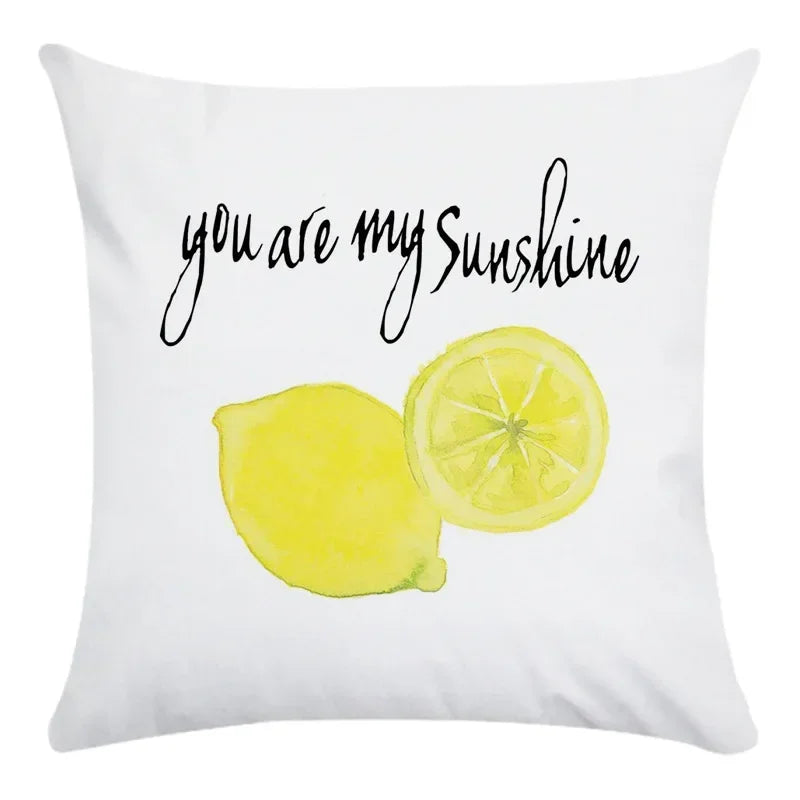 Axyaa Cartoon Fruit Vegetable Print Cushion Cover 45X45CM