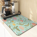 Axyaa Flowers Pattern Kitchen Absorbent Drying Mat: Stylish Table Decor & Accessory