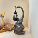 Axyaa Solar Elephant Lawn Lamp: Outdoor Resin Animal Lantern for Garden Decoration