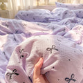 Axyaa Cloud Super Soft Kapok Mattress in Cream Wind Wrinkled Double-Layer Yarn - 4-Piece Set