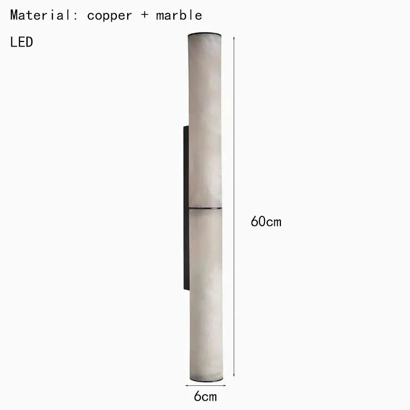 Axyaa Natural Marble LED Wall Lamp in Gold, Black, or Copper for Indoor Lighting