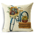 Axyaa Grey Pumpkin Sunflowers White Throw Pillowcase for Home Decor