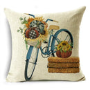 Axyaa Grey Pumpkin Sunflowers White Throw Pillowcase for Home Decor