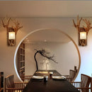 Axyaa Deer Horn LED Wall Lamp - Retro Style for Home, Restaurant, Bedroom, and Study