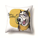 Axyaa Funny Dogs Polyester Cushion Cover for Living Room Sofa 45x45cm