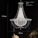 Axyaa Luxury Crystal Chandelier for High Ceiling Living Room