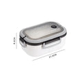 Axyaa 2-Layer Bento Lunch Box with Spoon & Fork, Leakproof Microwavable Food Container
