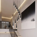 Axyaa Modern LED Stair Chandelier - Sleek Duplex Apartment Lighting
