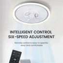 Axyaa Modern Simple White Ceiling Fan Light 120W LED Remote Control Dimmable Chandelier