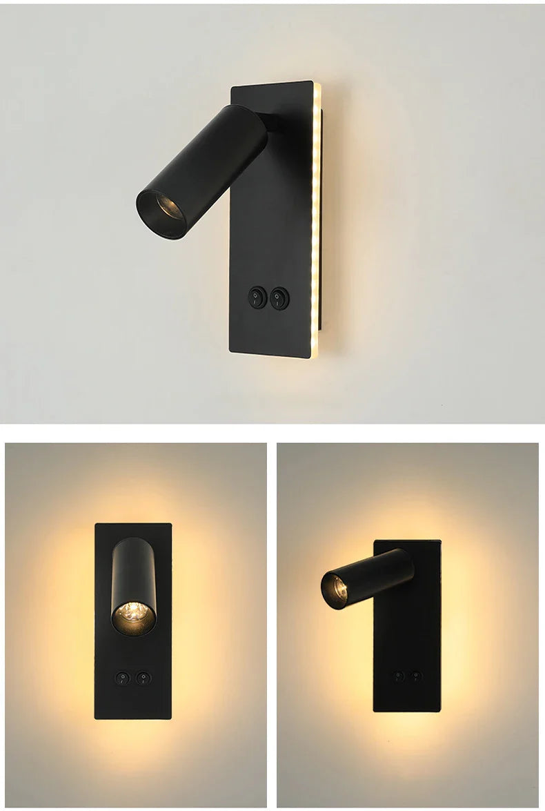 Axyaa LED Wall Sconce - Adjustable Brightness & Dual Switch - Modern Ambient Lighting