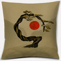 Axyaa Bonsai Zen Stone Pattern Pillowcase Square Decor Home Office Living Room