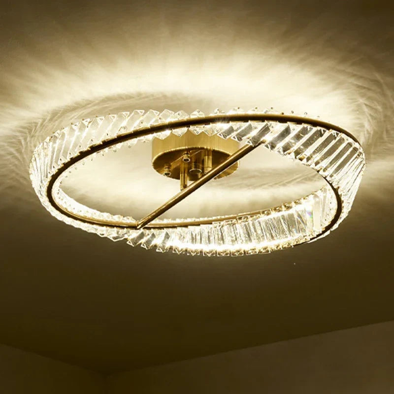 Axyaa Modern Crystal LED Ceiling Light - Luxury Dining Room, Kitchen and Bedroom Lighting Fixture