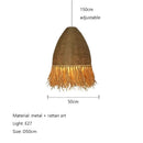 Axyaa Raffia Dining Table Chandelier, Japanese Wabi-sabi Style for Living Room & Bedroom
