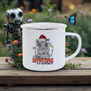 Axyaa Festive Red Car Enamel Mug Christmas Drinkware for Cozy Holidays