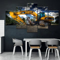 Excavator Landscape Canvas Art Print by Axyaa - Modern Home Decor Wall Painting