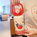 Axyaa Kids Stainless Steel Insulated Thermos Bottle with Double Drinking Straw