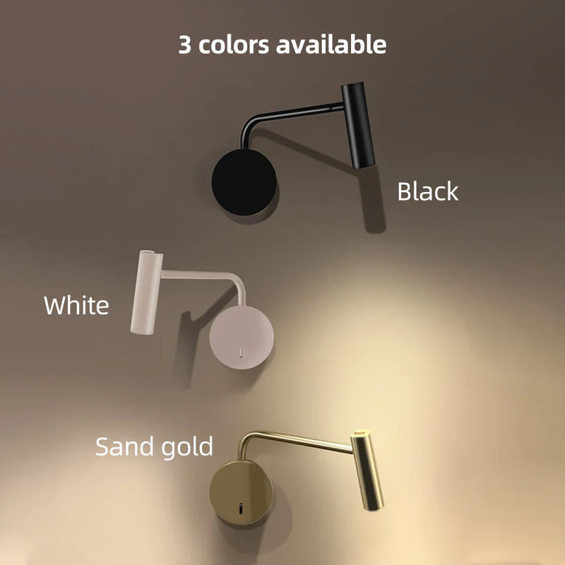 Axyaa Gold LED Wall Sconce 9W Switch Indoor Lamp for Living Room Bedroom Lighting