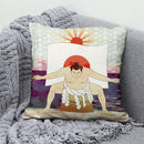 Axyaa Lucky Cat Japanese Style Sofa Bed Pillow Cover: Mount Fuji Japanese Art