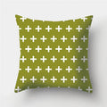 Axyaa Army Green Geometry Print Cushion Cover - Sofa Decor Pillowcase