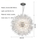 Axyaa Nordic Dandelion Chandelier Gold/Chrome Crystals Pendant Lights Bar Lamp