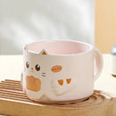 Axyaa Cartoon Cat Ceramic Stacked Cups - 300ML Creative Home Decoration