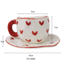 Axya Heart Mug Porcelain Milk Coffee Cups Gift - Romantic Korean Ins Style