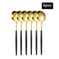 Axyaa Gold Western Tableware Set: 6pcs/30pcs Stainless Steel Knife, Fork, Spoon