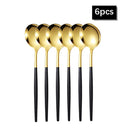 Axyaa Gold Western Tableware Set: 6pcs/30pcs Stainless Steel Knife, Fork, Spoon