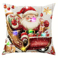 Axyaa LED Santa Snowman Bird Pattern Pillowcase for Christmas Home Decoration