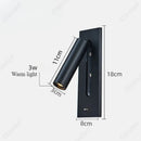 Axyaa LED Wall Light with Switch, 3W Warm Spotlight, USB Charging Port, Bedroom Bedside Lamp