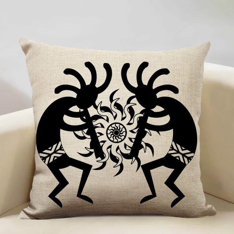 Axyaa African Woman Geometric Pillow Cover Ethnic Sofa Decoration