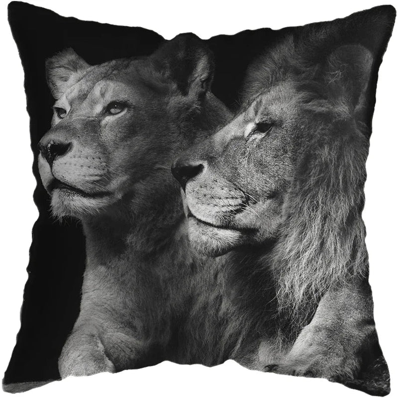 Wild Animals Lions Tigers Cushion Cover - Axyaa Luxury Home Decor