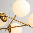 Axyaa French Glass Ball Chandelier: Modern Vintage LED Ceiling Pendant Light