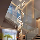 Axyaa Crystal Chandelier Stair Pendant Lamp Living Room Pendant Lights Interior Lighting