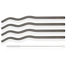 Axyaa Stainless Steel Wavy Straws Set with Brush for Drinks Bar Accessories