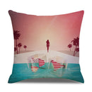 Axyaa Landscape Linen Pillowcase - Home Sofa Office Decoration - 45*45cm