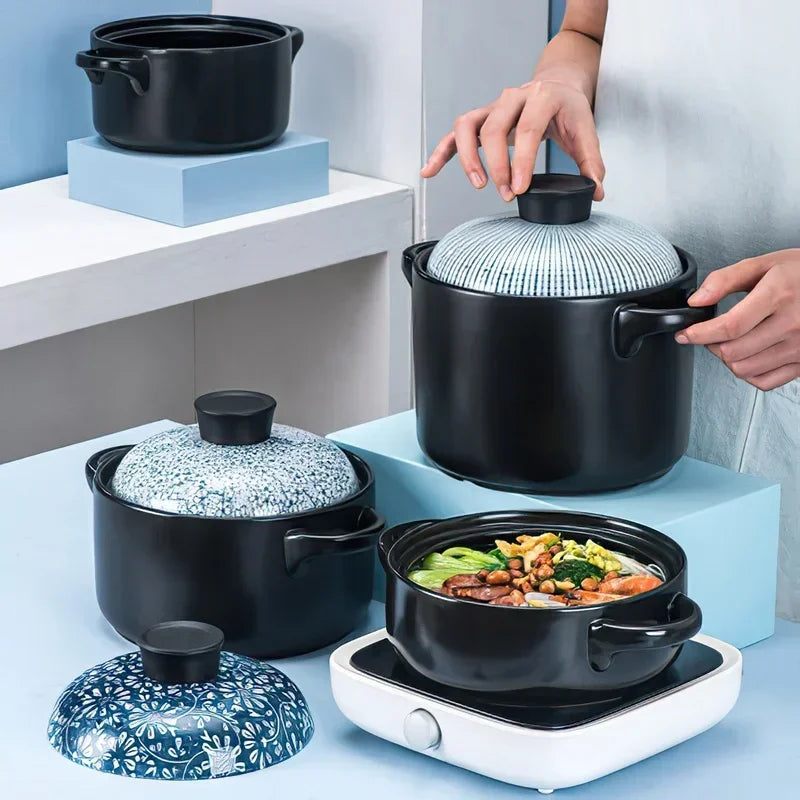 Axya Ceramic Casserole Soup Stew Pot Korean Style Pan Gas Cookware