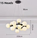 Axyaa Glass Ball LED Bubble Chandelier - Black Gold Pendant Lighting