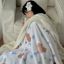 Axyaa Cartoon Puppy Fleece Blanket | Double-Layer Thick Warm Throw | Soft Plush Plaid