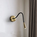Axyaa Modern Copper Wall Lamp LED for Bedroom Study, Bedside Reading Light